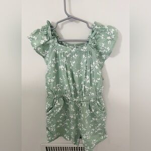 Cat & Jack Mint Green and White Floral Romper